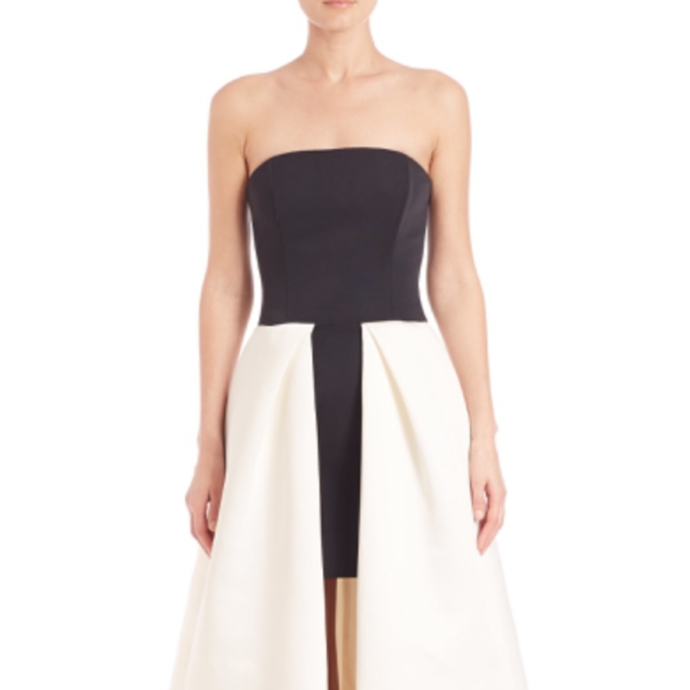 Halston Heritage Strapless Hi-Lo Ball Gown
